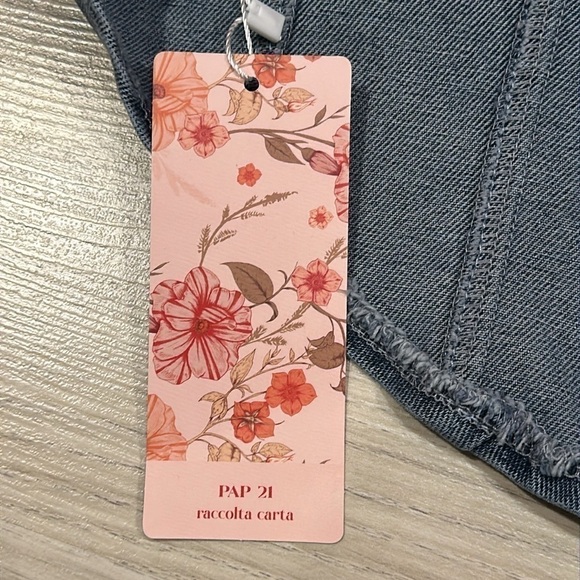 SHEIN MOD Dark Washed Zip Up Denim Top Size Small NWT - Picture 4 of 7